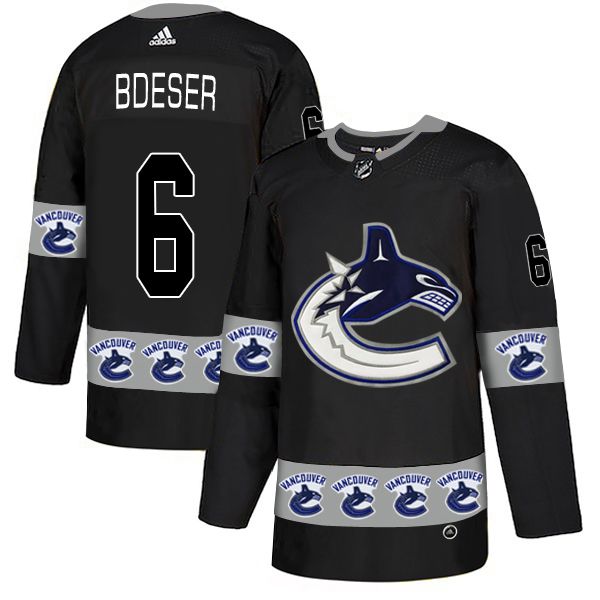 Men Vancouver Canucks #6 Bdeser Black Adidas Fashion NHL Jersey->nashville predators->NHL Jersey